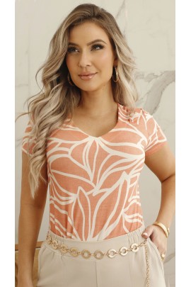 034353 - Blusa Manga Curta Ramany Estampada